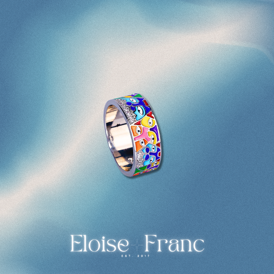 "Glances" : Abstract Multi-Colored : Ring