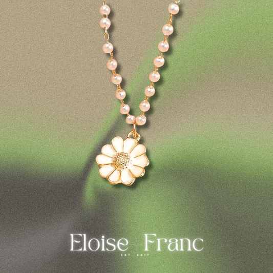 "Flor Blanc" : White Daisy : Choker Necklace