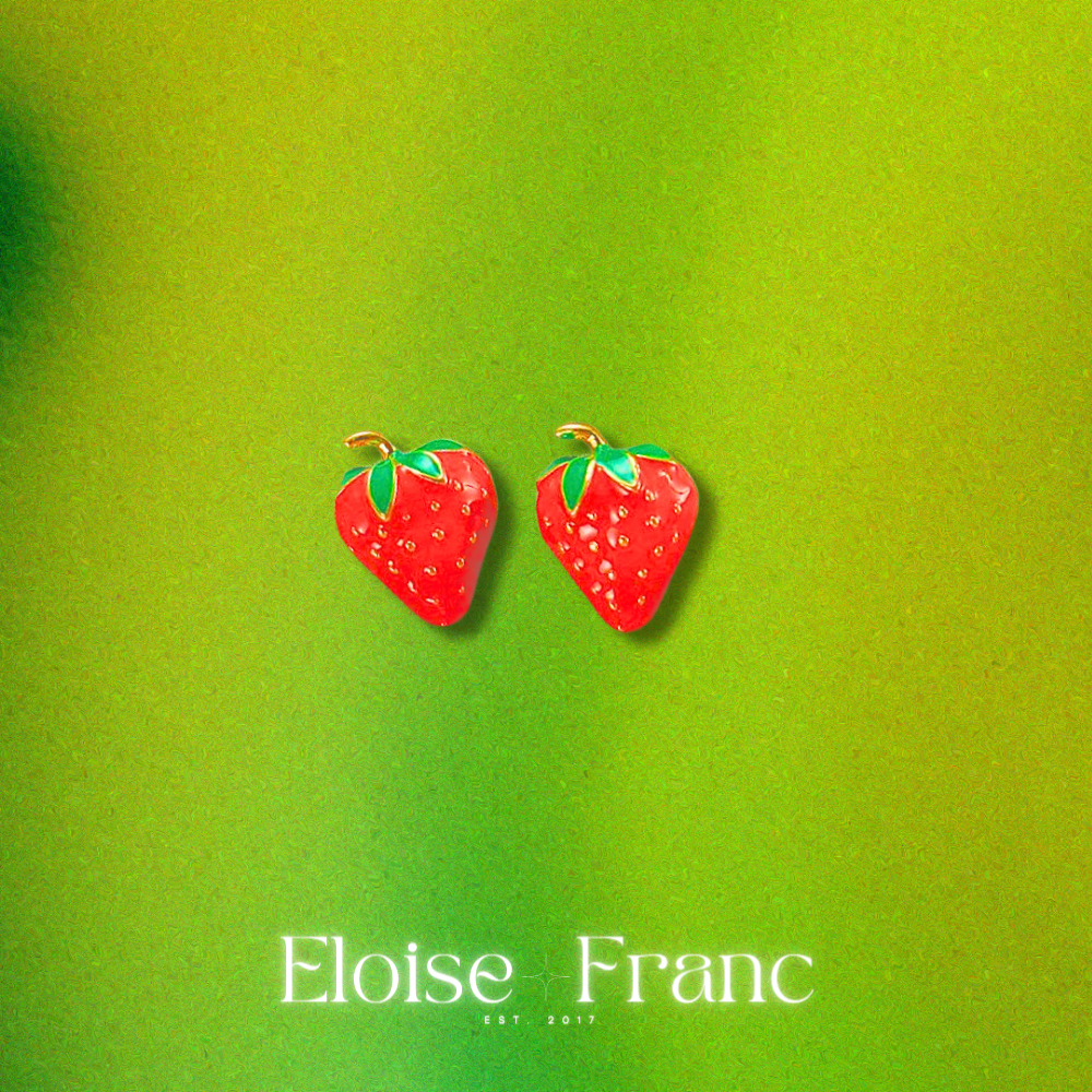 "Frësa" : Strawberry : Stud Earrings