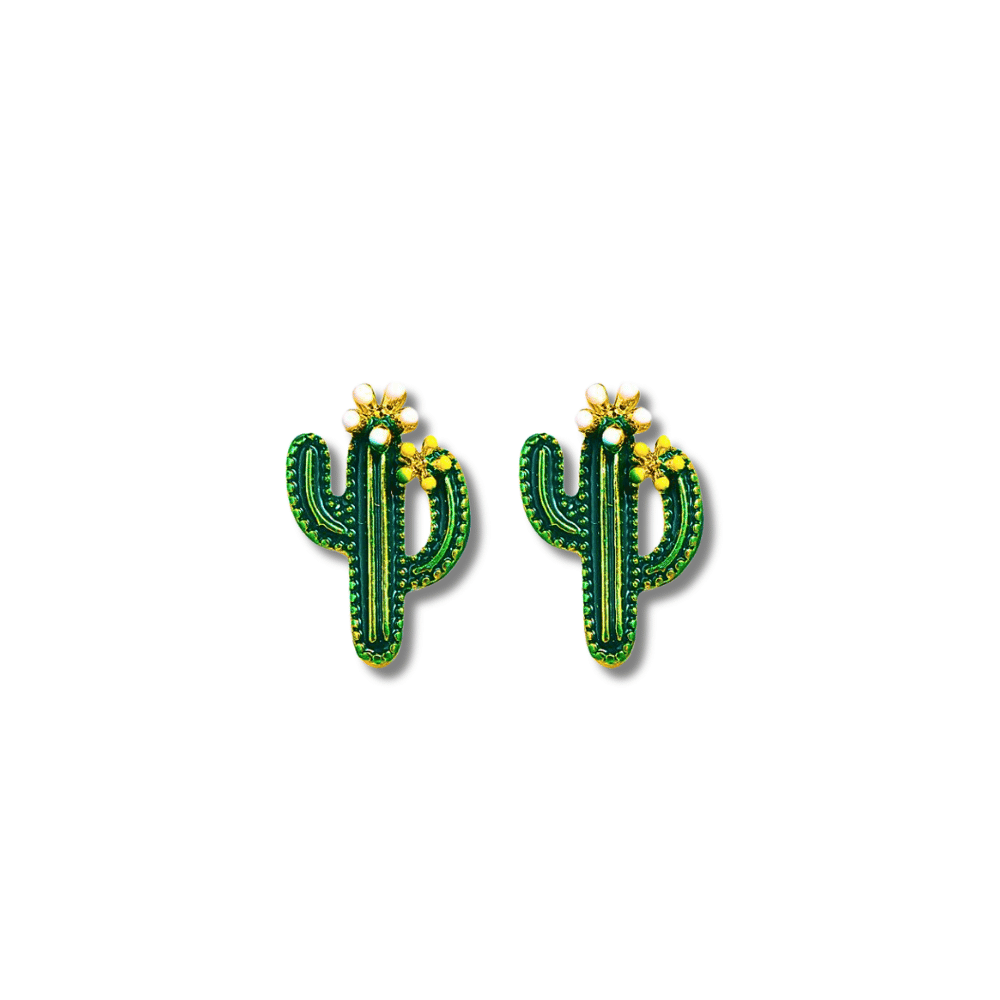 "Succulent" : Cactus : Stud Earrings