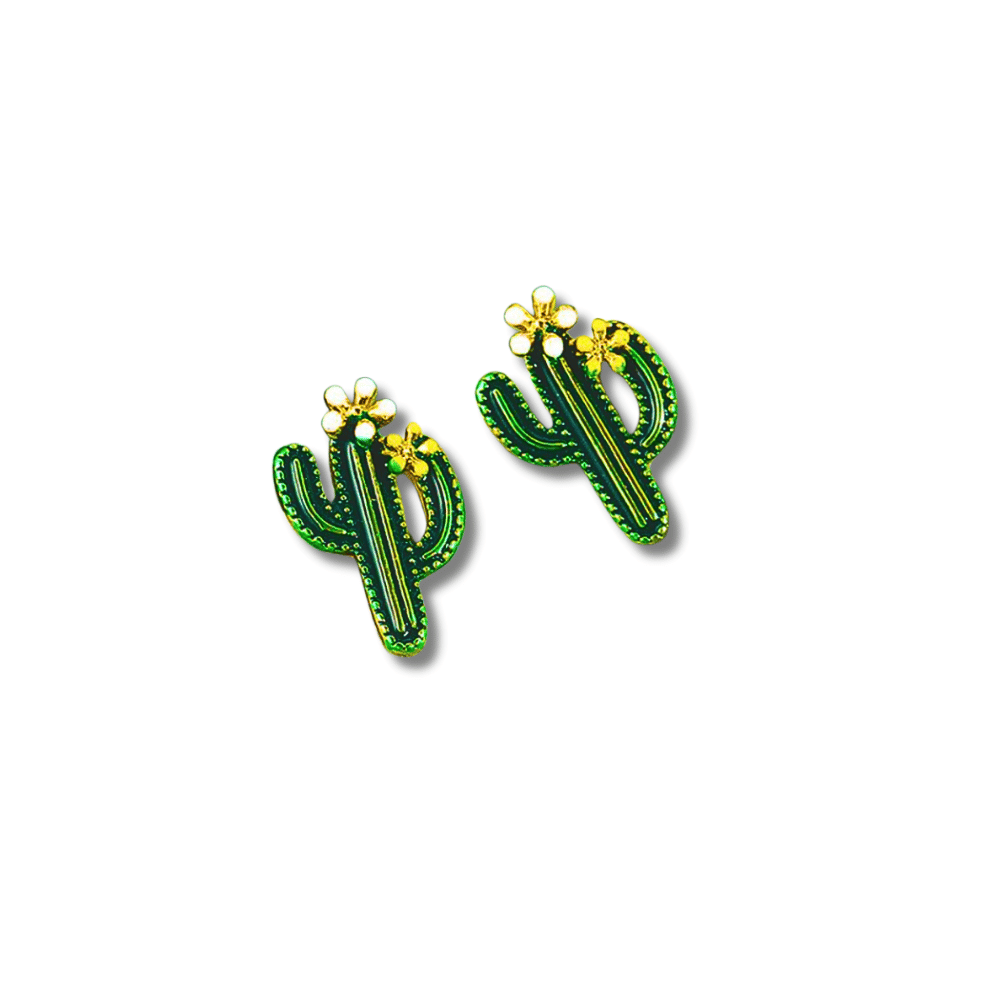 "Succulent" : Cactus : Stud Earrings