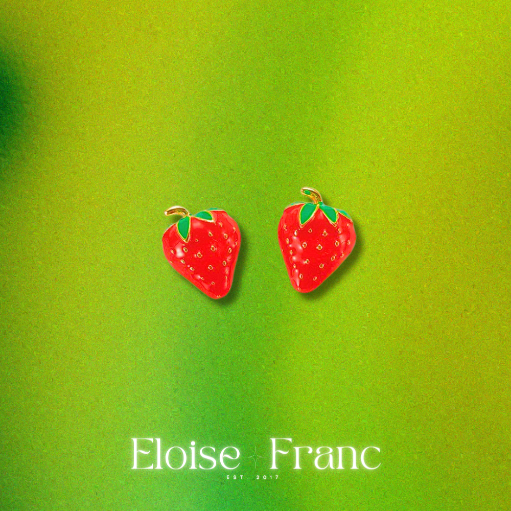 "Frësa" : Strawberry : Stud Earrings