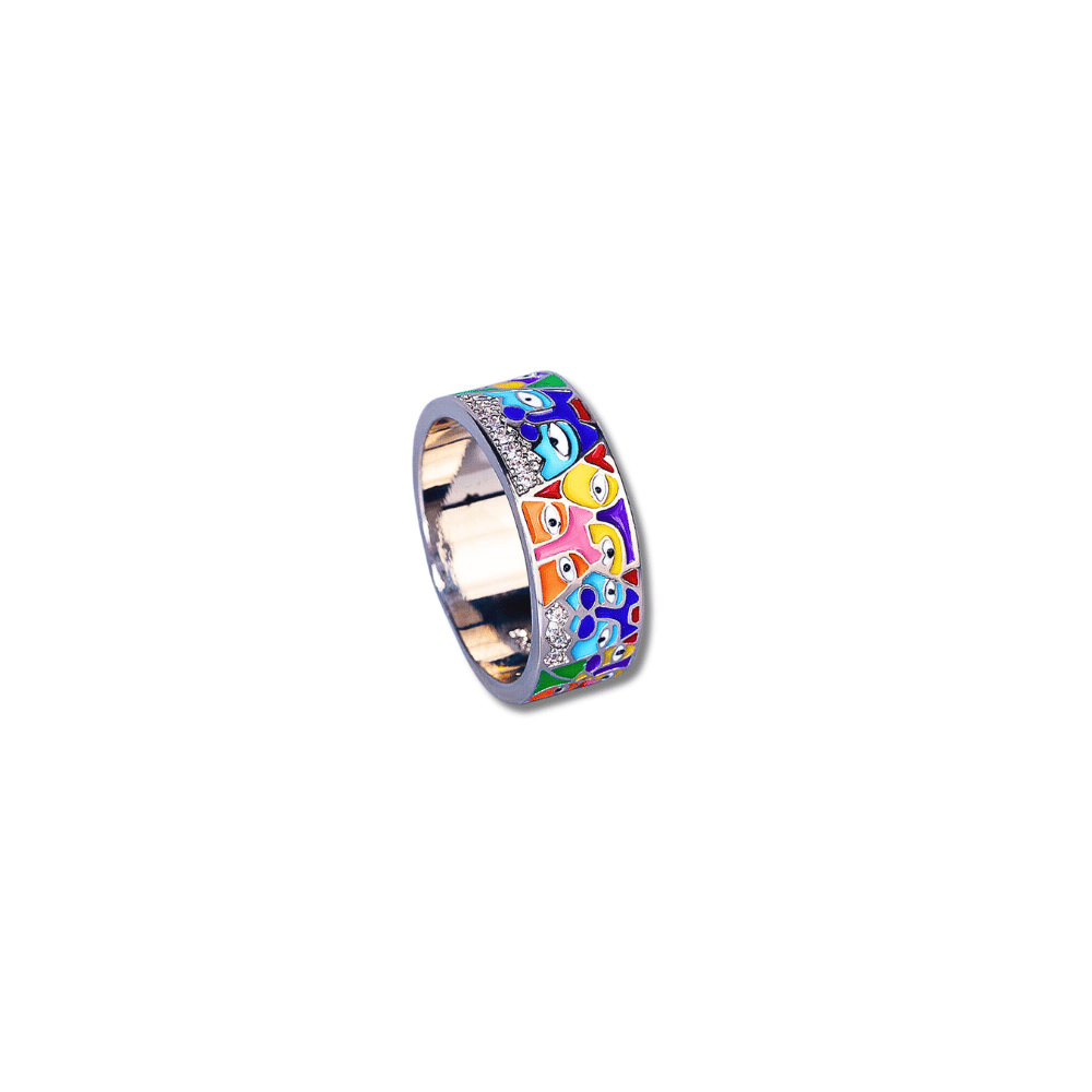 "Glances" : Abstract Multi-Colored : Ring