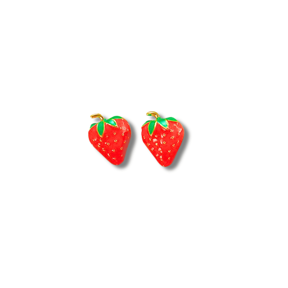 "Frësa" : Strawberry : Stud Earrings