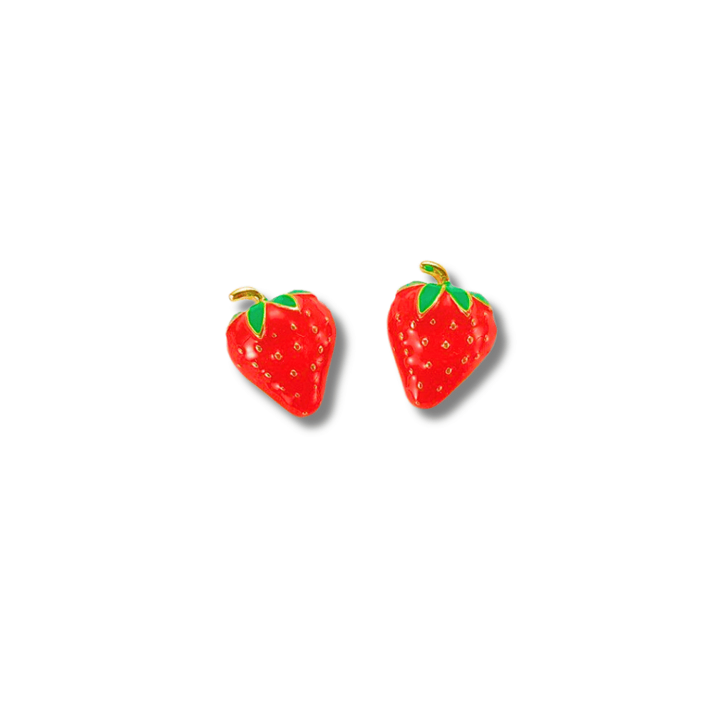 "Frësa" : Strawberry : Stud Earrings